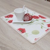 Prestieranie na stôl MAKY - kvety makov na prestieraní