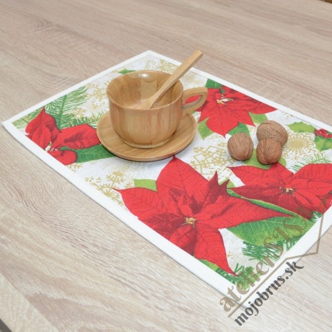 Vianočné prestieranie pod taniere POINSETTA